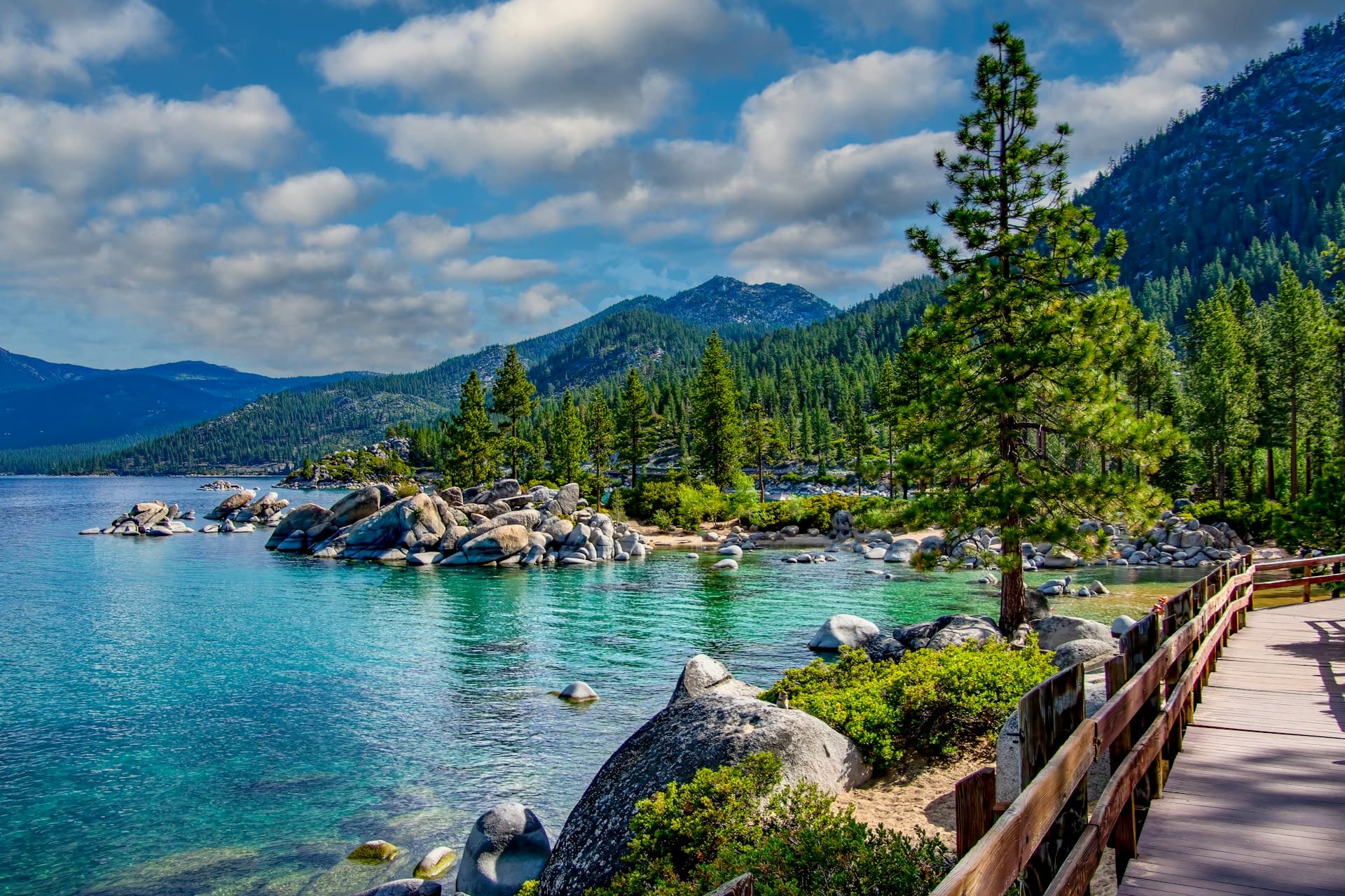 Nevada lake and mountain landscape